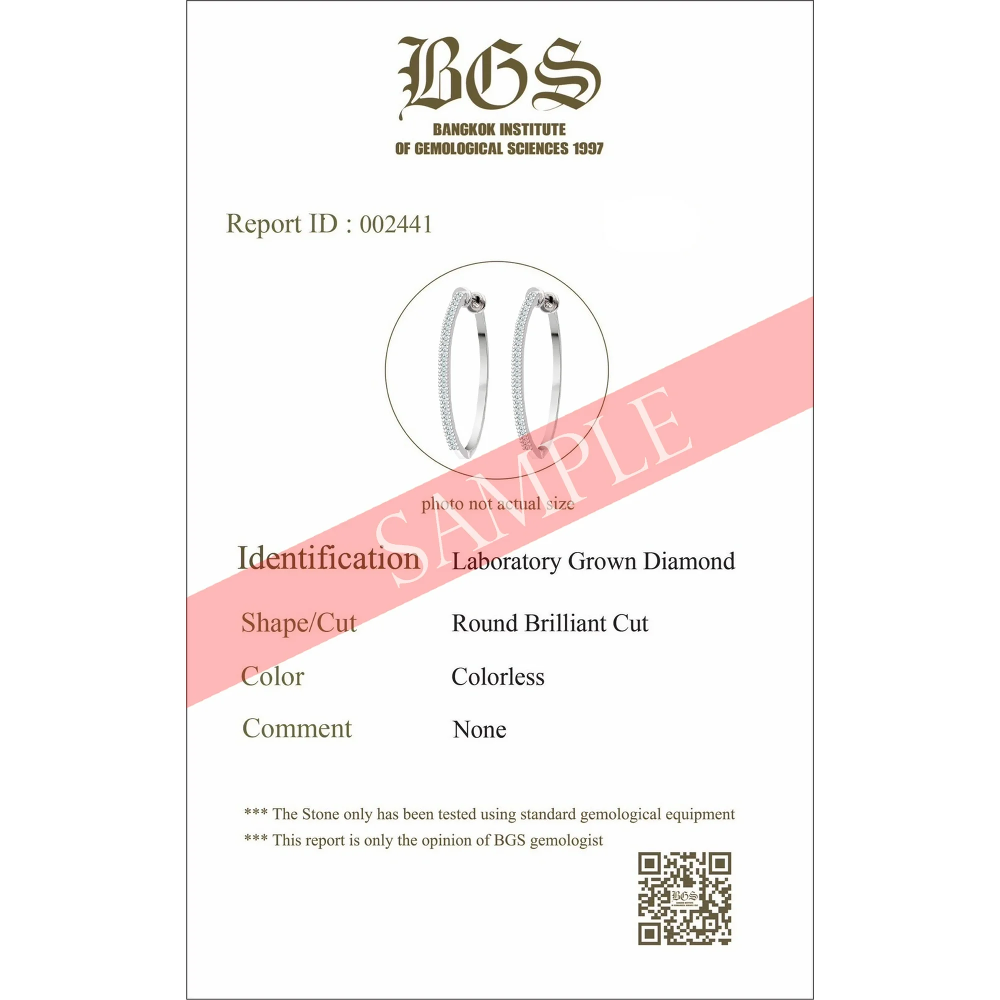 JeenMata Certified Lab Grown Diamond Hoop Earrings - Round Cut Classic Earrings in White Gold Plating for Women - Image 5