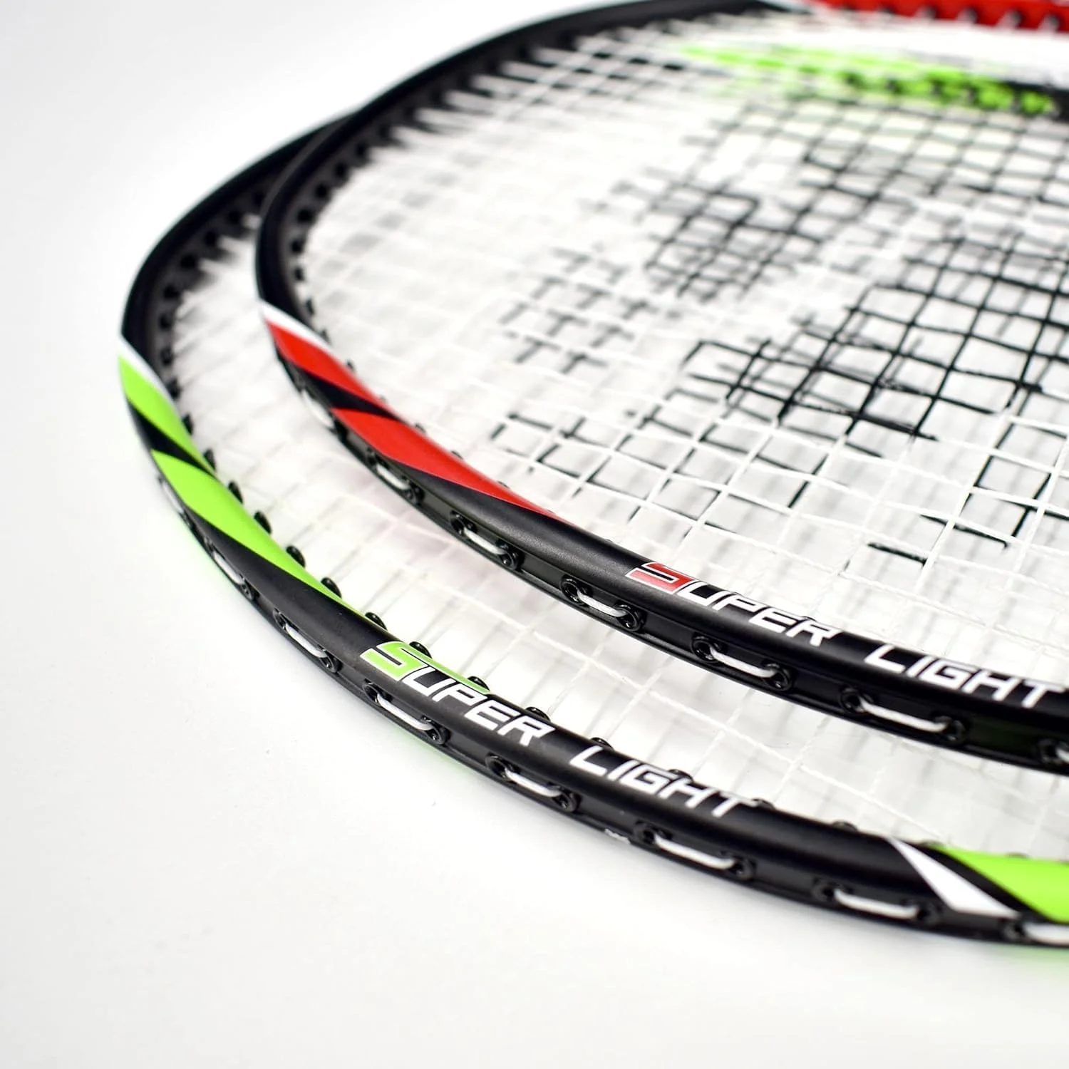 Senston Badminton Rackets Set of 2, Graphite Shaft Badminton Racquets Including Badminton Bag, 2 Badminton Shuttlecock red and green - Image 2