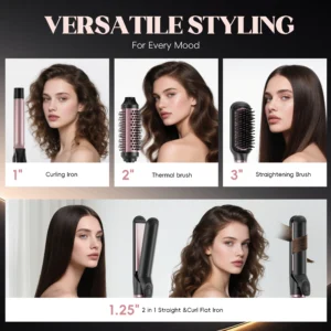 Nicebay Curling Iron, Professional Instant Heat Up Hair Curling Wand Set, Curling Wand