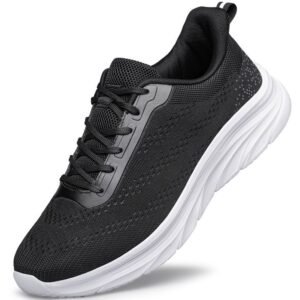 YHOON Men's Walking Shoes Slip on Comfortable Lightweight Running Shoes Workout Training Sneakers Black Size 12