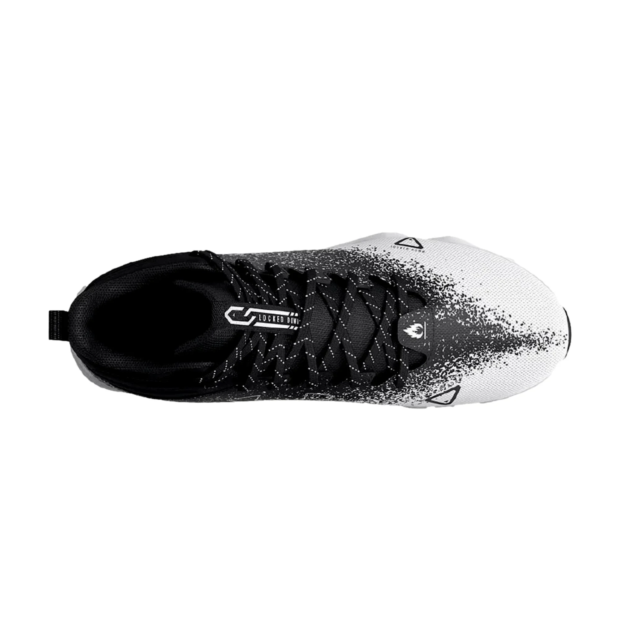 Under Armour Spotlight Franchise RM 2.0 Jr. Football Cleat - Boys' (Black / White / Black,1Y) - Image 2